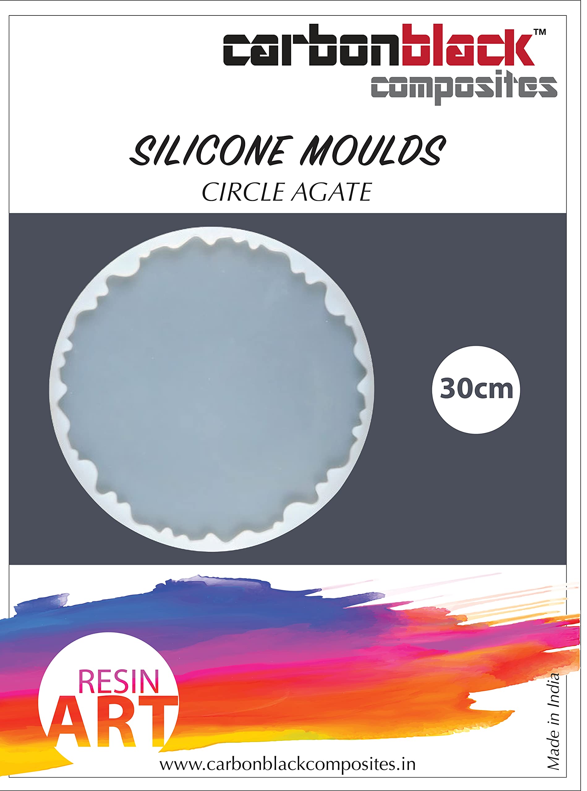 carbonblack composites Silicon Mould Circular Plate Agate 30cm