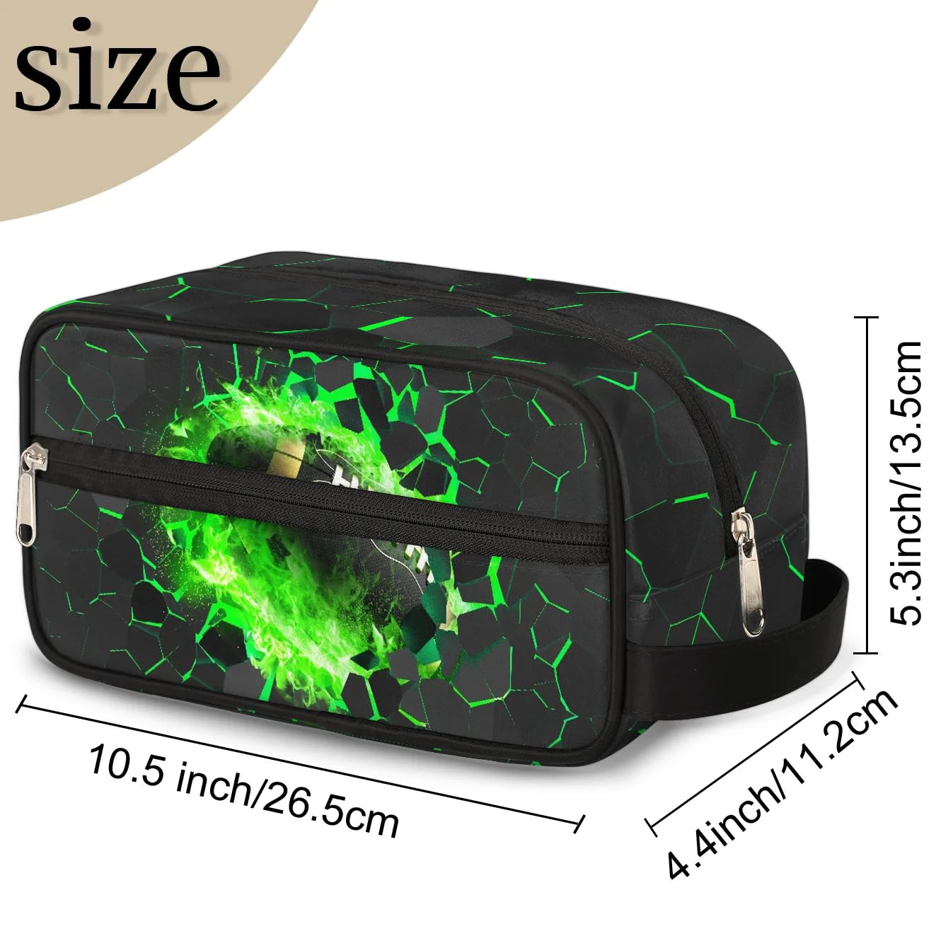 Neceser de viaje para niños y niños, kit impermeable para colgar para hombres, funda de transporte Cool Switch compatible con Nintendo Switch y consola OLED New Switch, verde (Green Football),