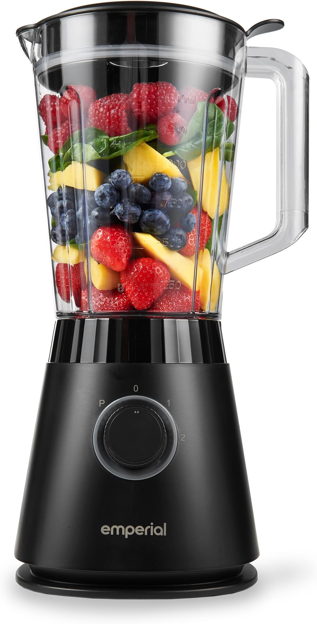 – Blender 1.5L Plastic Jug Blender, 2 Speed Settings + Pulse, Stainless-Steel Blades, 600W - Black