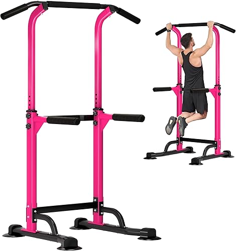 Miniatura 13 de DlandHome Power Tower Pull Up Dip Station Multi-Function Fitness Equipment for Strength Training Adjustable Height Dip Stand for Home Gym