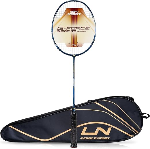 Li-Ning G-Force 5k Superlite Badminton Racket with Full Cover | 78 Grams | Max Tension : ≤30 lbs | Enhanced Control, Fast 