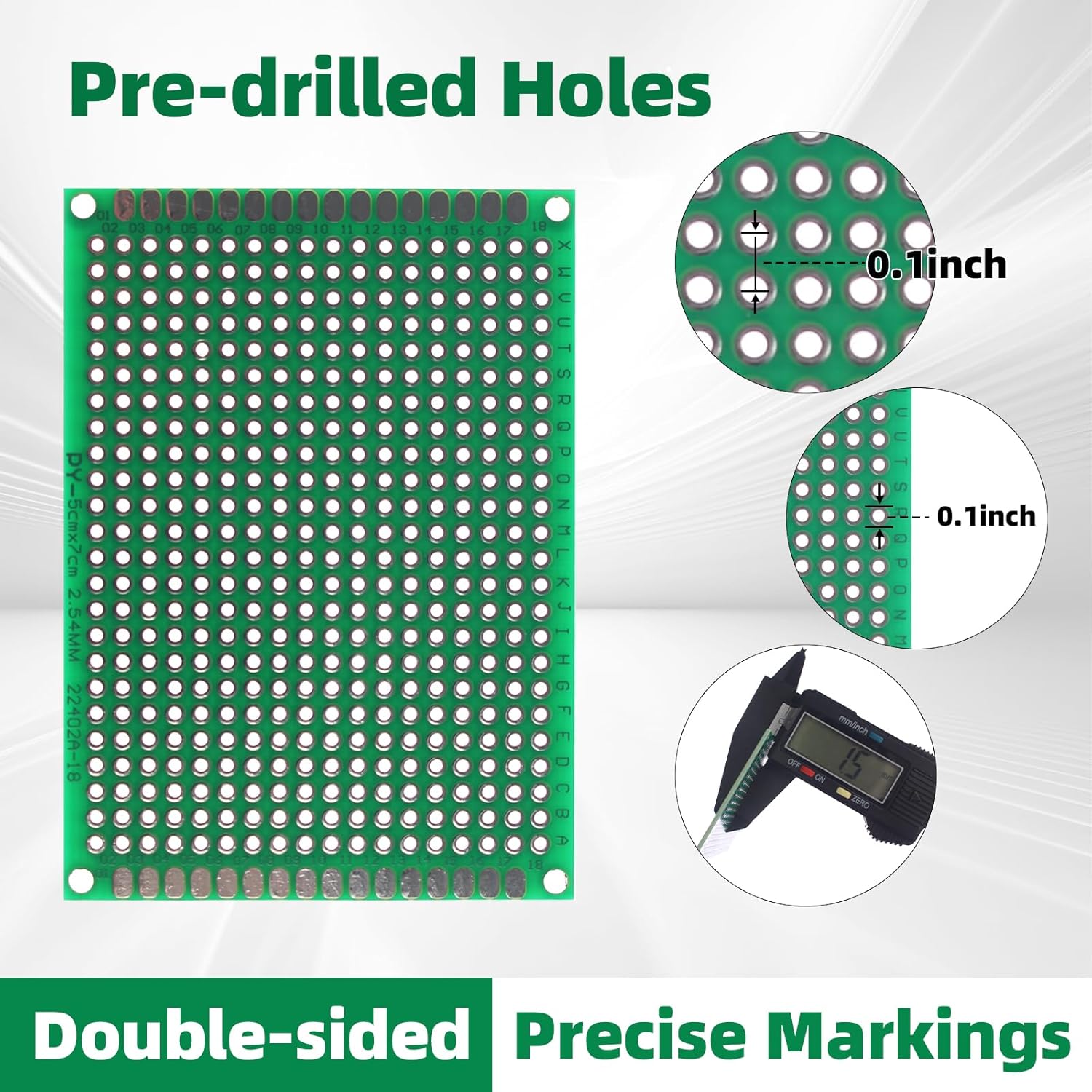 365Pcs Double Sided PCB Board Kit 4 Sizes, PCB Circuit Prototype Boards for Arduino Kits, Electronic Project, Circuit Prototyping, DIY Soldering, 40 Pin Male & Female Header Connector 2.54mm
