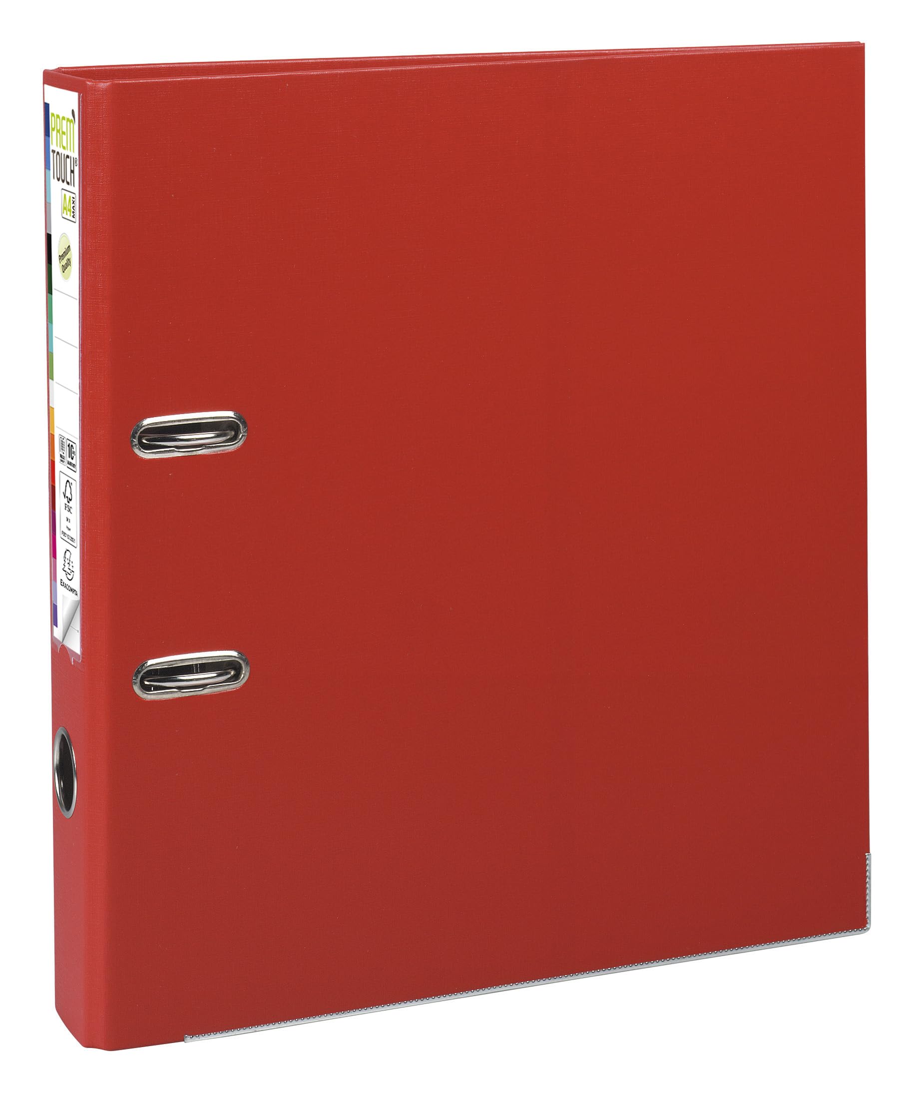 Exacompta 53145E 10er Pack Premium Kunststoff-Ordner Prem´Touch. 5 cm schmal DIN A4 MAXI Ringordner Aktenordner Briefordner Büroordner Plastikordner Schlitzordner rot