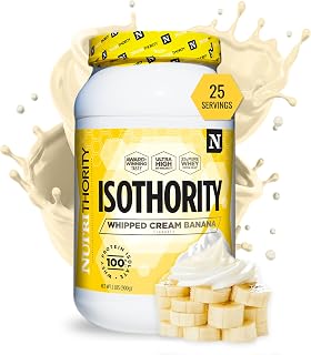 Nutrithority - Isothority Isolated Whey Protein Powder with Ultra-Absorbable Protein and BCAAs to Build Muscle and Accelerate Recovery, Keto Friendly, Low Carbs, Gluten Free (Whipped Cream Banana)