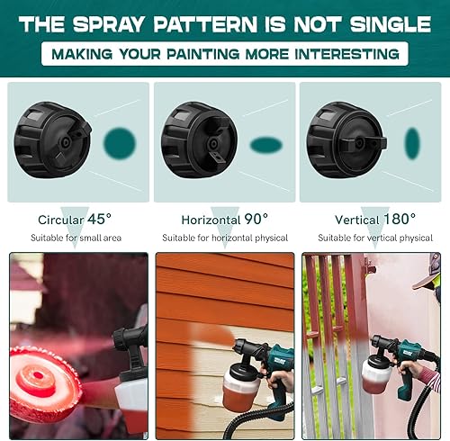 Miniatura 5 de NEU MASTER Pistola de pintura en aerosol HVLP, pistola pulverizadora de pintura eléctrica con manguera de aire de 6 pies, 3 boquillas para pintura