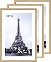 Vista 86 de VCK 8x10 Picture Frames - Black, Wide Border Solid Wood Frame, Display Photo in Horizontal and Vertical, for Home, Office, Gallery, Woodgrain