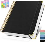 Carnet de notes spirales 8.5" x 11", 300 Pages numérotées Cahiers de l'Ordre Règle avec onglets, Couverture rigide leather Lined Journal pour les femmes hommes, 100GSM Revues épaisses pour l'écriture, grandes A4 Cahiers pour l'école de travail
