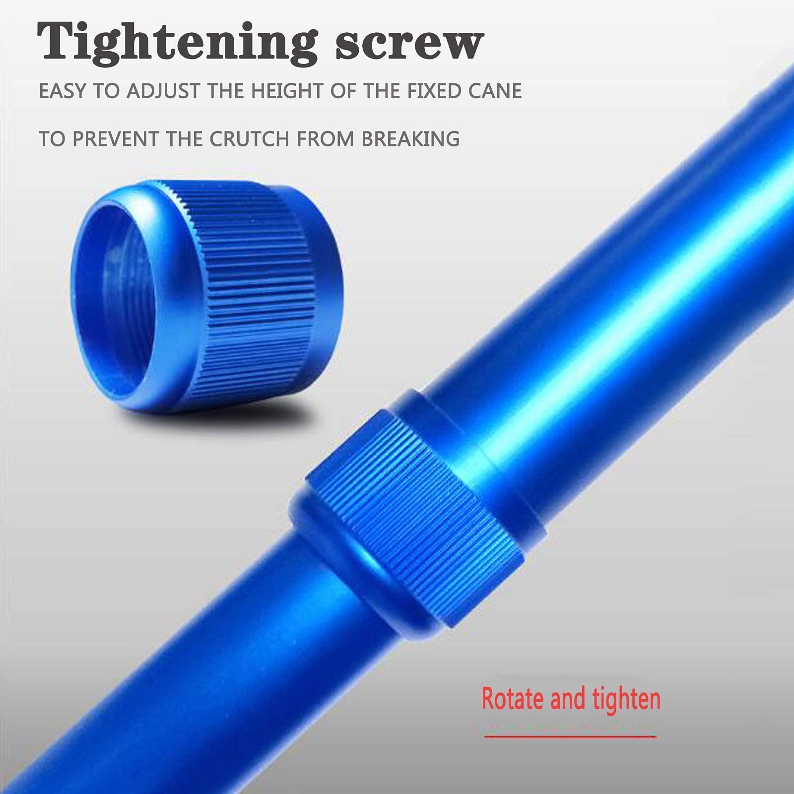 Bastón para Hombres y Mujeres con luz LED y bastón para Ancianos Ajustable en 12 Alturas con Base de trípode de Agarre (Color : Blue) Vision