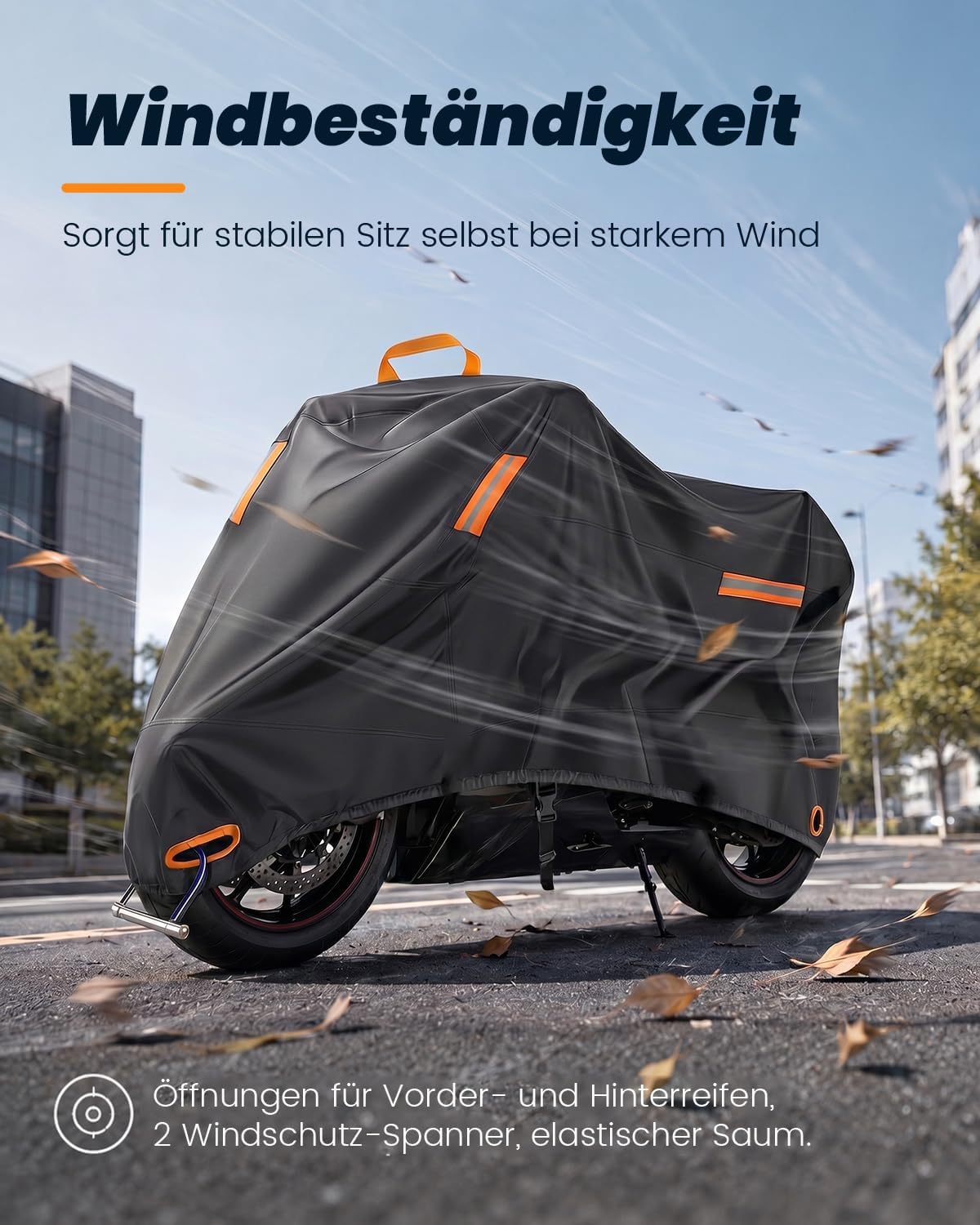 Bâche de protection pour moto, 4XL, 420D, imperméable, résistante aux UV, à la poussière, au vent, convient pour de nombreux modèles (295 x 110 x 140 cm)