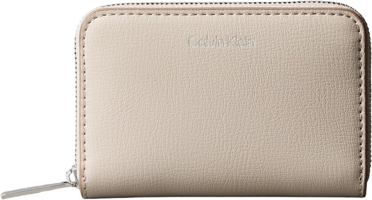 Calvin Klein Women's FOIL Logo Medium Zip Around LV04F1091G Wallets, Brown (Chateau/Desert Taupe), One Size