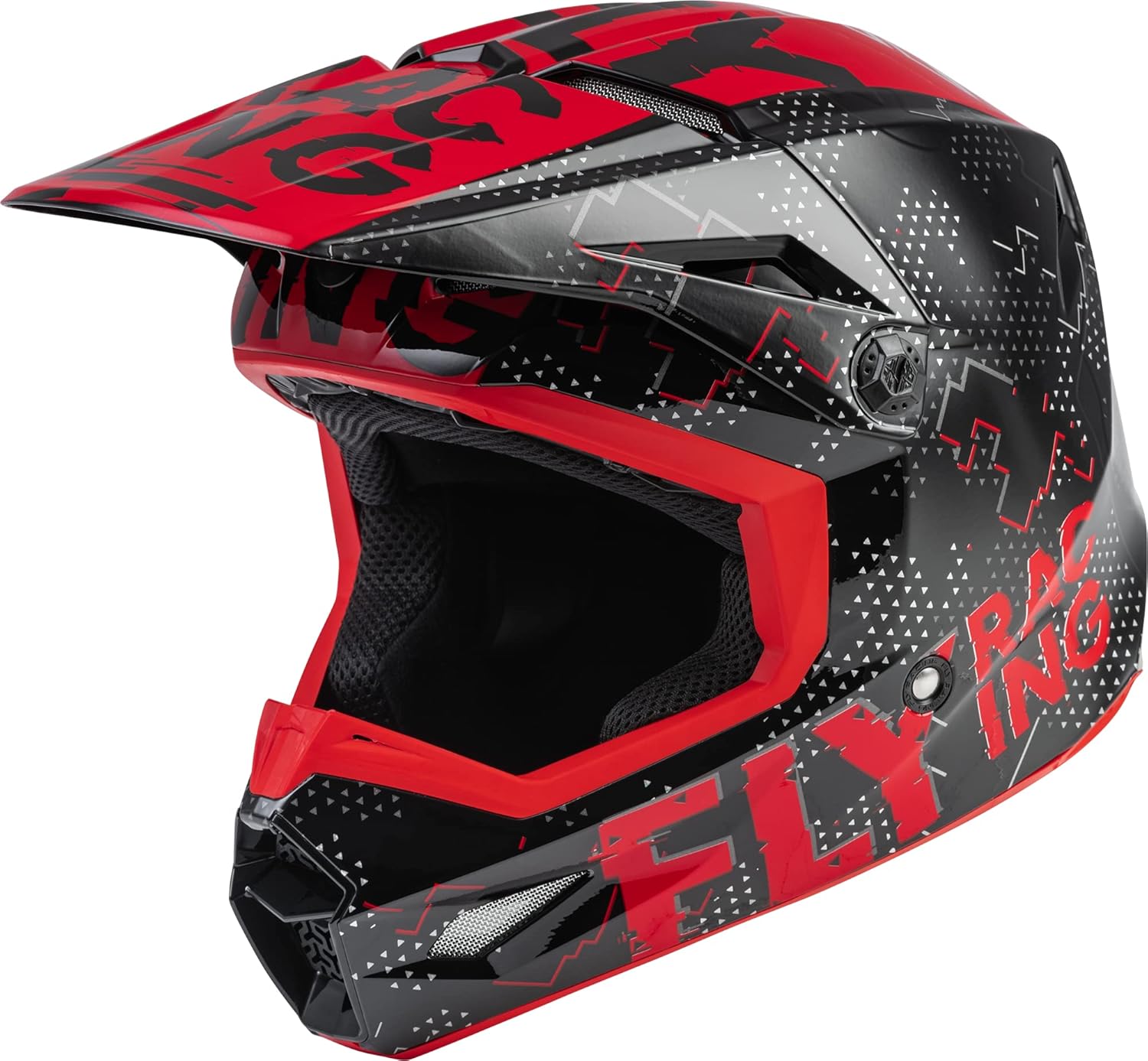 Fly Racing F73-3490YS Youth Kinetic Scan Helmet Black/Red Ys