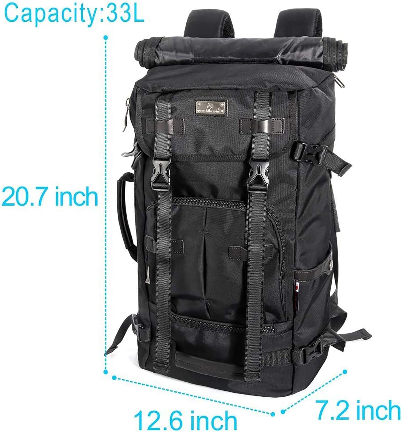 Travel Backpack, BuyAgain 3 in 1 Carry on Backpack 33L Waterproof Hiking Rucksack Traveling Camping Outdoor Backpack Travel Bag for Men Women