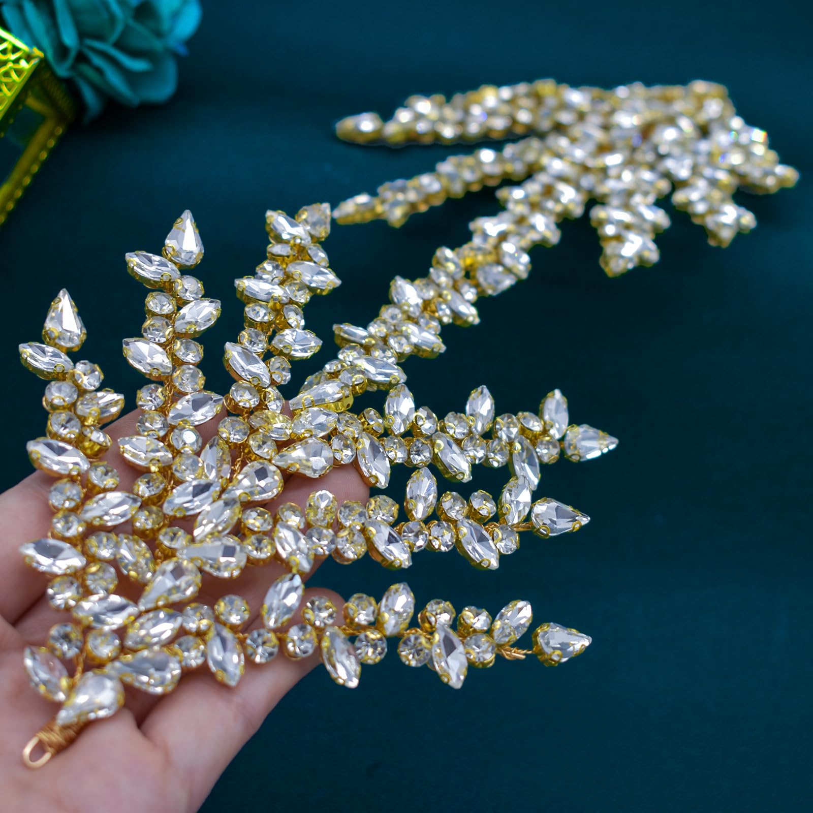 Cerchietto per capelli da sposa, accessorio per capelli da sposa fatto a mano (oro)