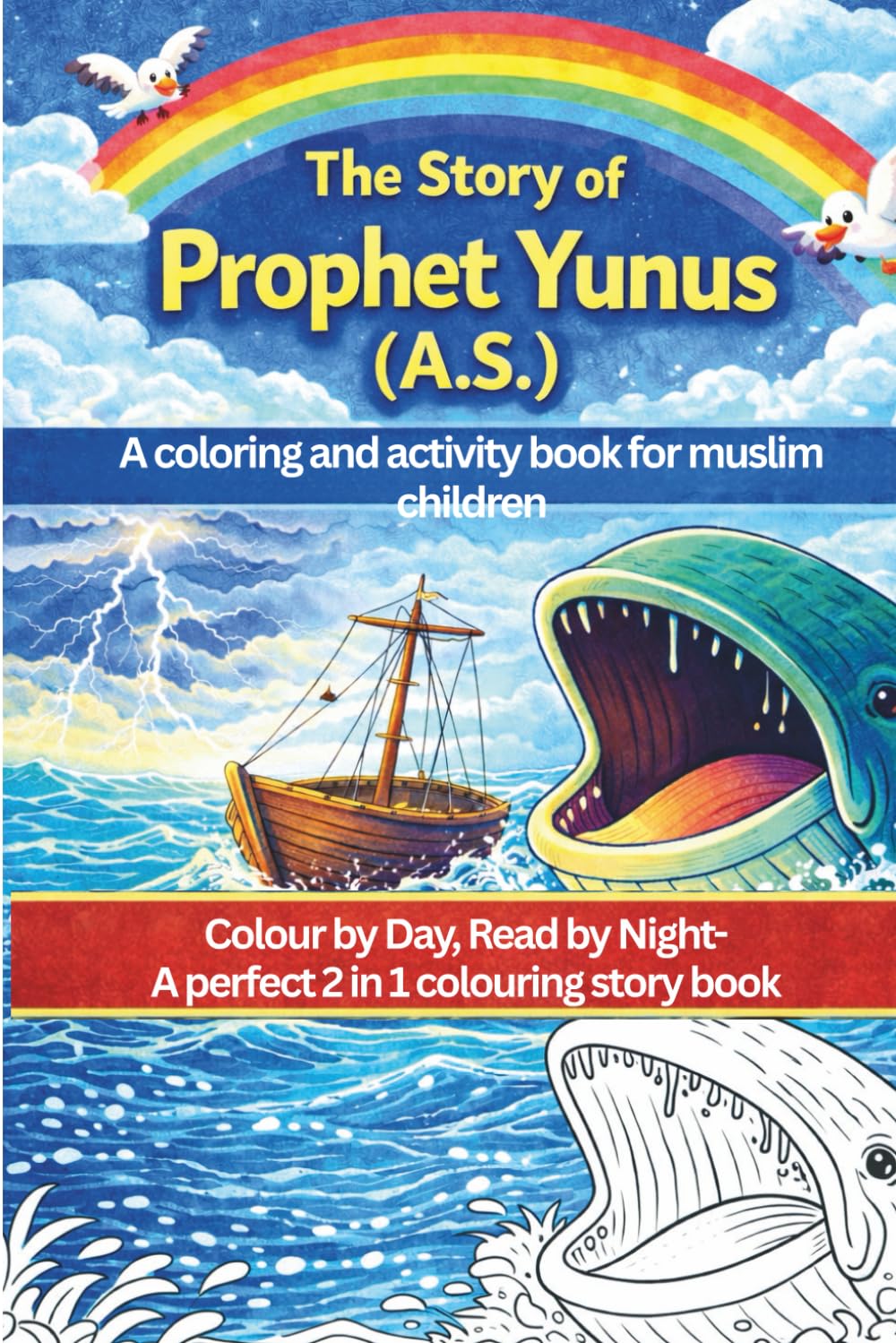 The Story of prophet Yunus(A.S): A coloring and activity book for muslim children (30 Days of Islamic Learning: Quran Stories & 25 Prophets in Islam for Kids)