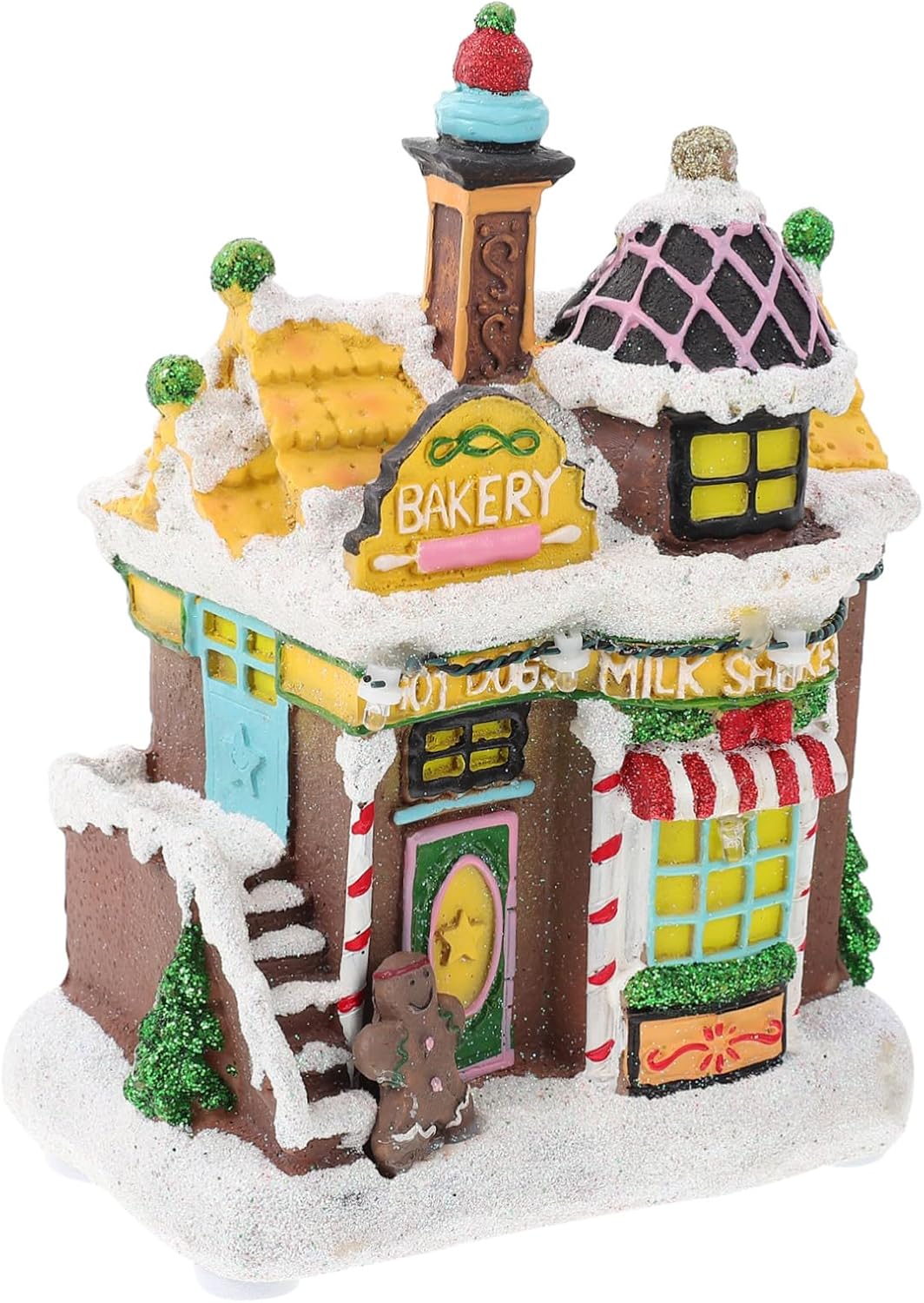 PRETYZOOM 1pc Christmas Led Light Snow House Display for Home Decor Festive Snow House Ornament for Holiday Decoration and Gifting Attractive and Practical Design