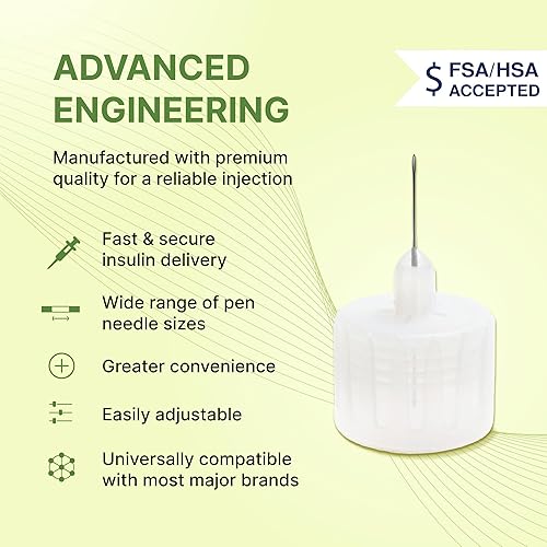 Miniatura 2 de Droplet Agujas para bolígrafo de 32G x 0.157 in, caja de 100 unidades, ajuste ajustable para una fácil inyección en casa, punta lubricada para un