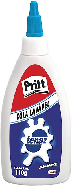 Cola Branca Pritt Tenaz, ideal para uso em casa, escola ou escritório, Cola branca com secagem transparente, Cola escolar atóxica adequada para crianças, Embalagem 1x110g
