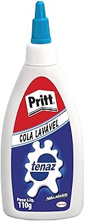 Cola Branca Pritt Tenaz, ideal para uso em casa, escola ou escritório, Cola branca com secagem transparente, Cola escolar atóxica adequada para crianças, Embalagem 1x110g
