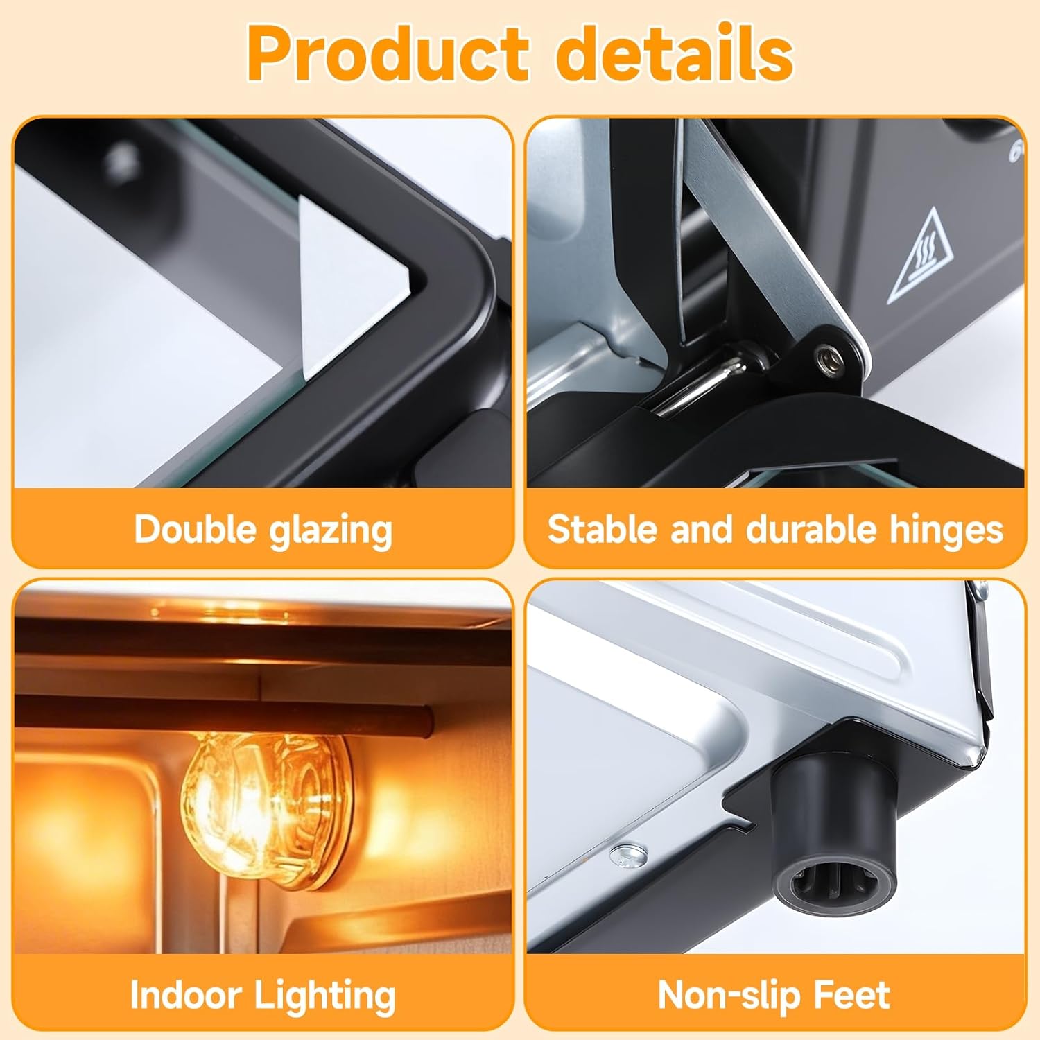 Multi-Functional Countertop Toaster Oven with 60-Min Timer, 34QT/32L Kitchen Convection Oven, 1500W, Crispy Roast, Dehydrate, Rotisserie, 6 Accessories Included, Black US Plug