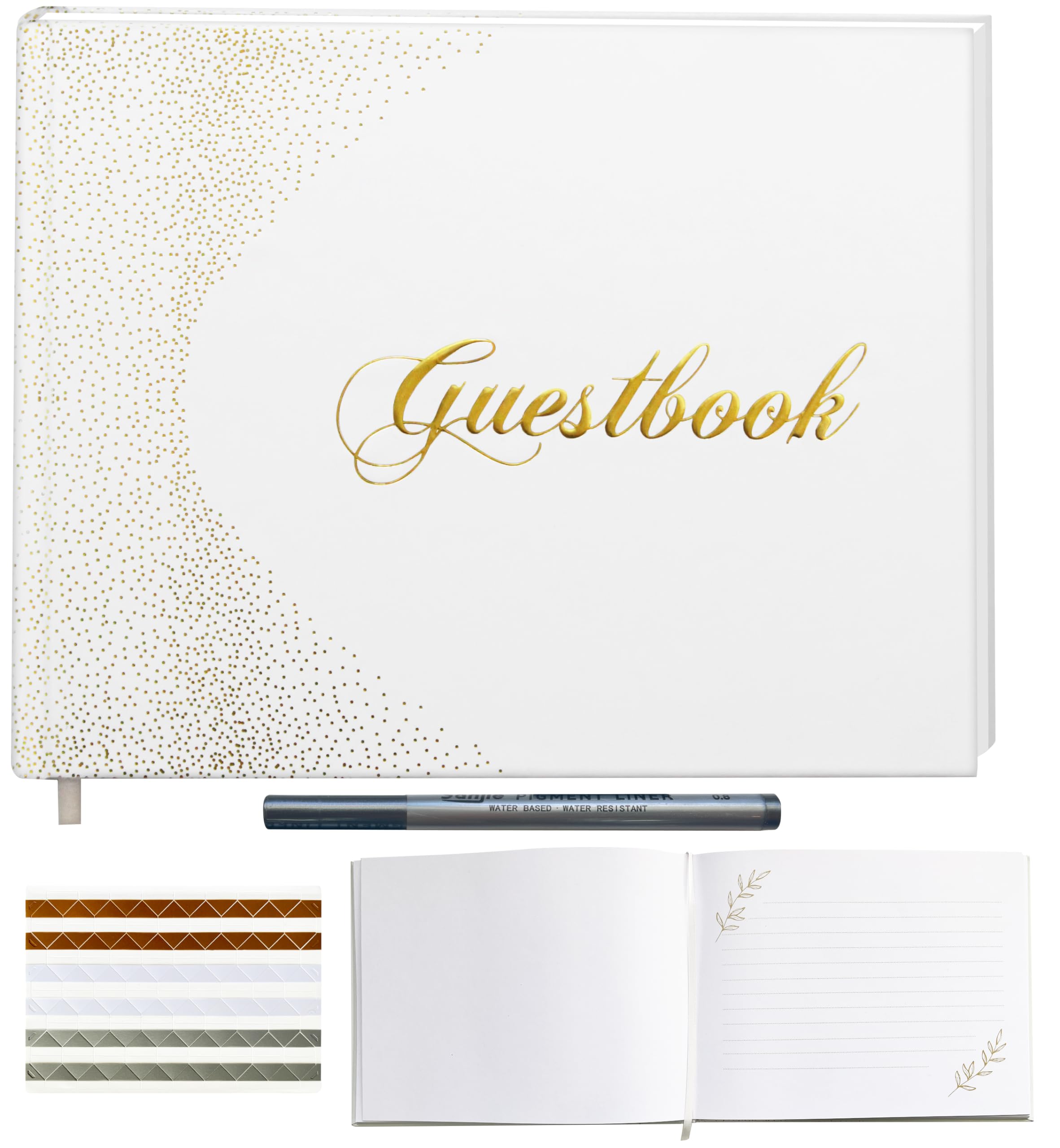 Gold Embossed Guestbook,Wedding Guest Book, Guest Book Wedding