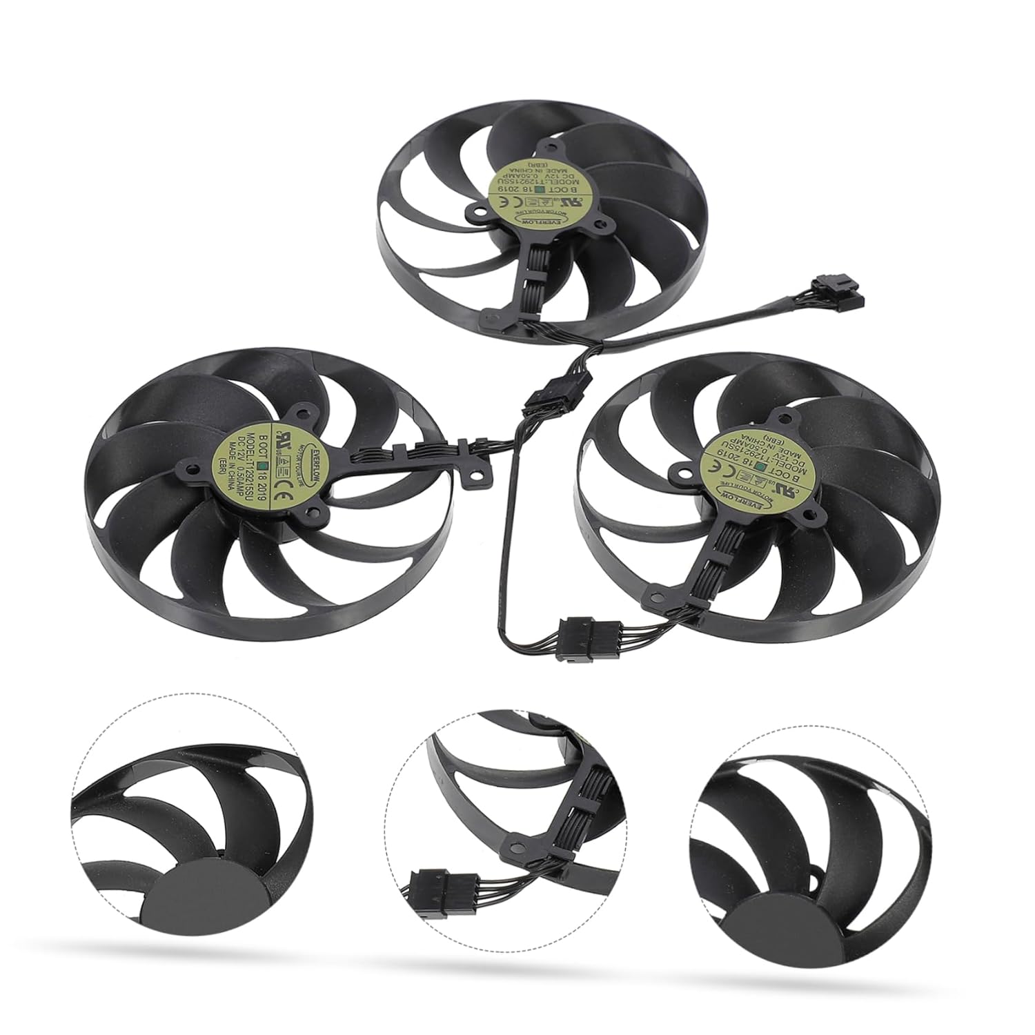 TEHAUX 2sets Cfud Graphics Card Cooling Fan Electric Cooling Device for Ti Compact and Gpu Cooler