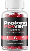 Prolong Power Gummies for Men, Max Strength Male Performance Formula - Powerful Natural Ingredients - New & Sealed - 60 Gummies/Slim Warriors