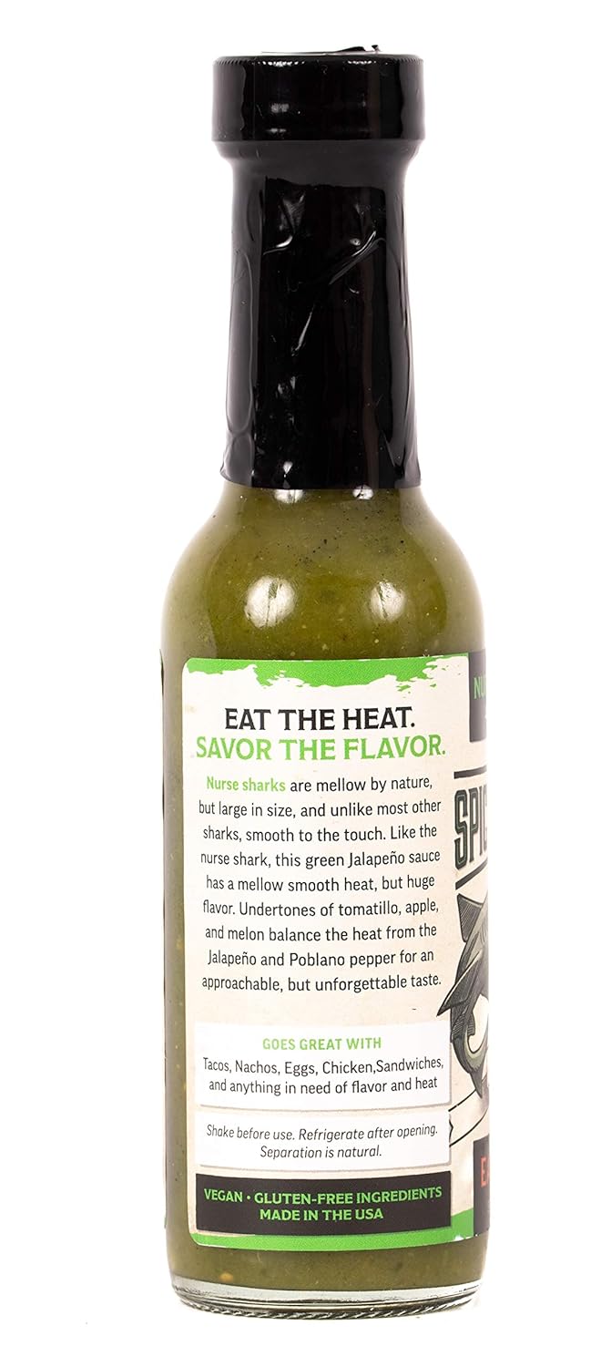 The Spicy Shark, Nurse Shark Jalapeno Hot Sauce 5 fl oz - Brand featured on Hot Ones (Pack of 2)