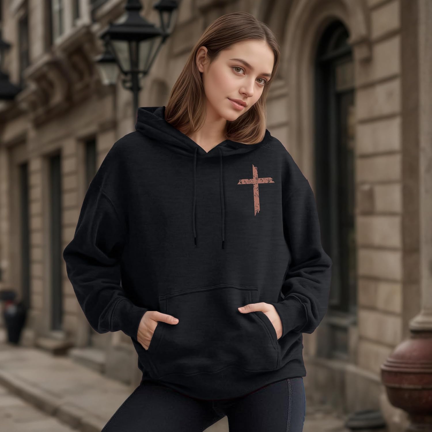 Faith Sweatshirts for Women Christian Sweatshirt Jesus Cross Graphic Shirt Bible Verse Religious Hoodie Pullover Tops - Image 2