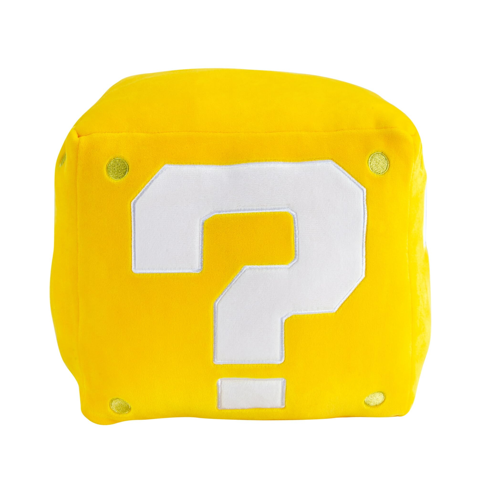 Club Mocchi Mocchi Tomy - Peluche Nintendo Super Mario Bloc Point d'interrogation Mega 38 cm - Jouets Doux Super Mario à Collectionner - Jouets héros sous Licence Officielle - Jouets Enfants 3+ Ans