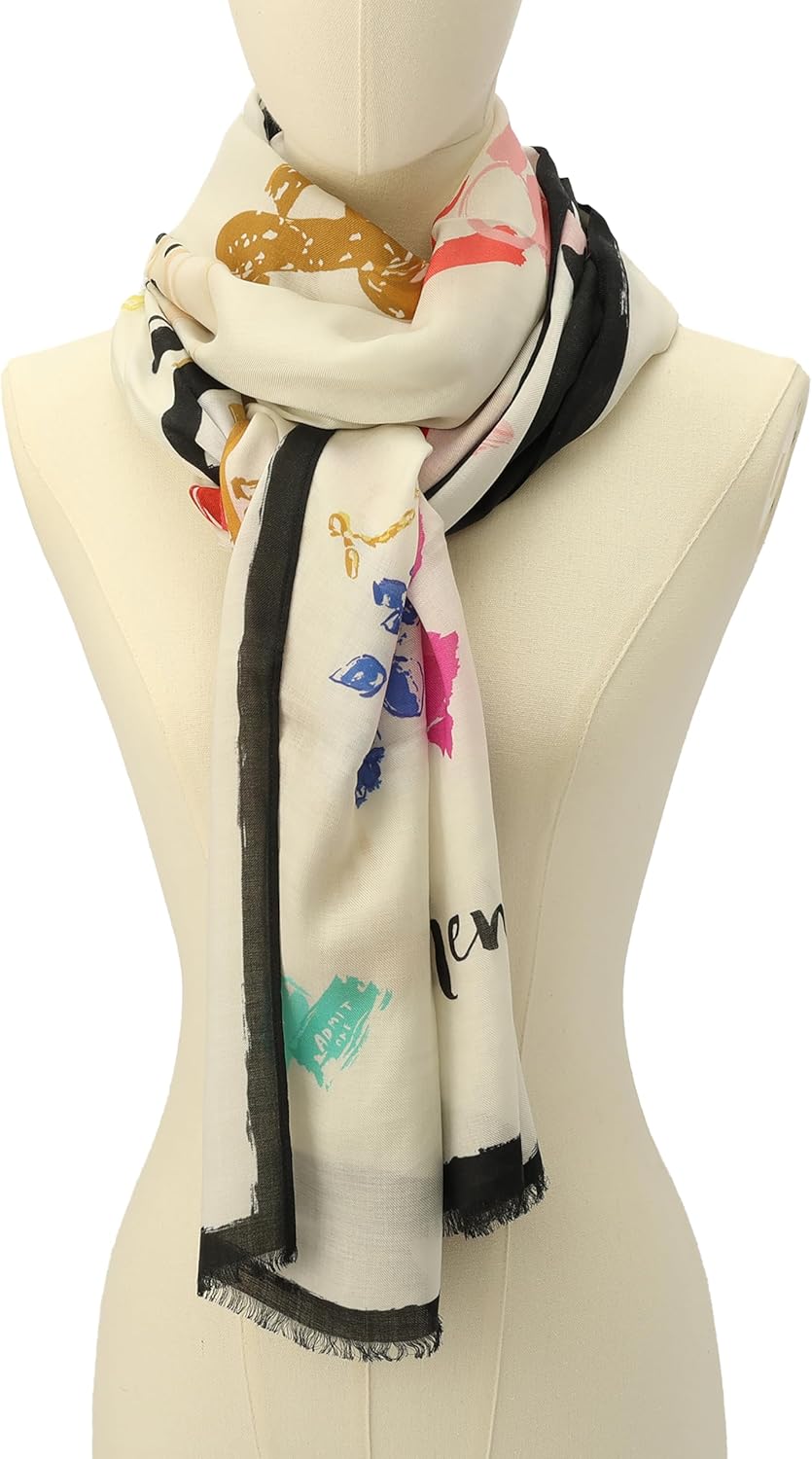 kate spade new york Women's Things We Love Viscose Oblong Scarf, Stylish & Lightweight Fashion Accessory
