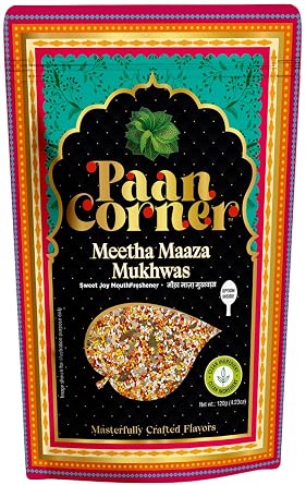 Paan Corner Meetha Maaza Mukhwas, Sweet Joy Mouth Freshener with Vegan Ingredients, 4.23oz