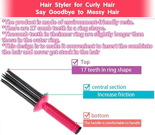 Miniatura 6 de Neuvikter Diadema de barra rizadora sin calor con pinzas para el cabello y coletero, cepillo para cabello rizado, cinta de seda con rodillos para