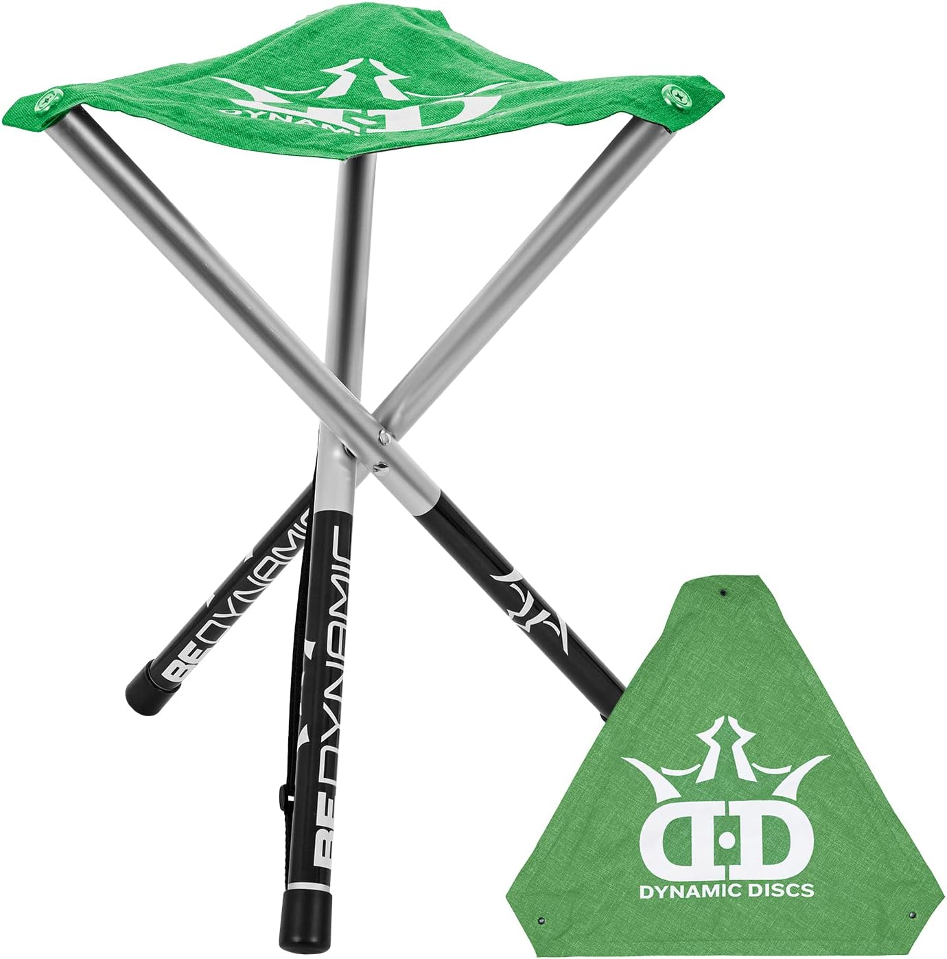 Dynamic Discs Folding Stool | Portable & Collapsible Stool for Disc Golf and More | Fits in Frisbee Golf Bags and Backpacks (Electric Green)