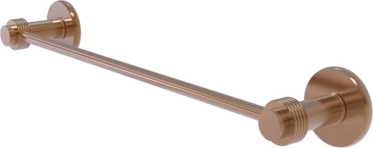 Allied Brass 931G/18-BBR Mercury Collection 18 Inch Groovy Accent Towel Bar, 18-Inch, Brushed Bronze
