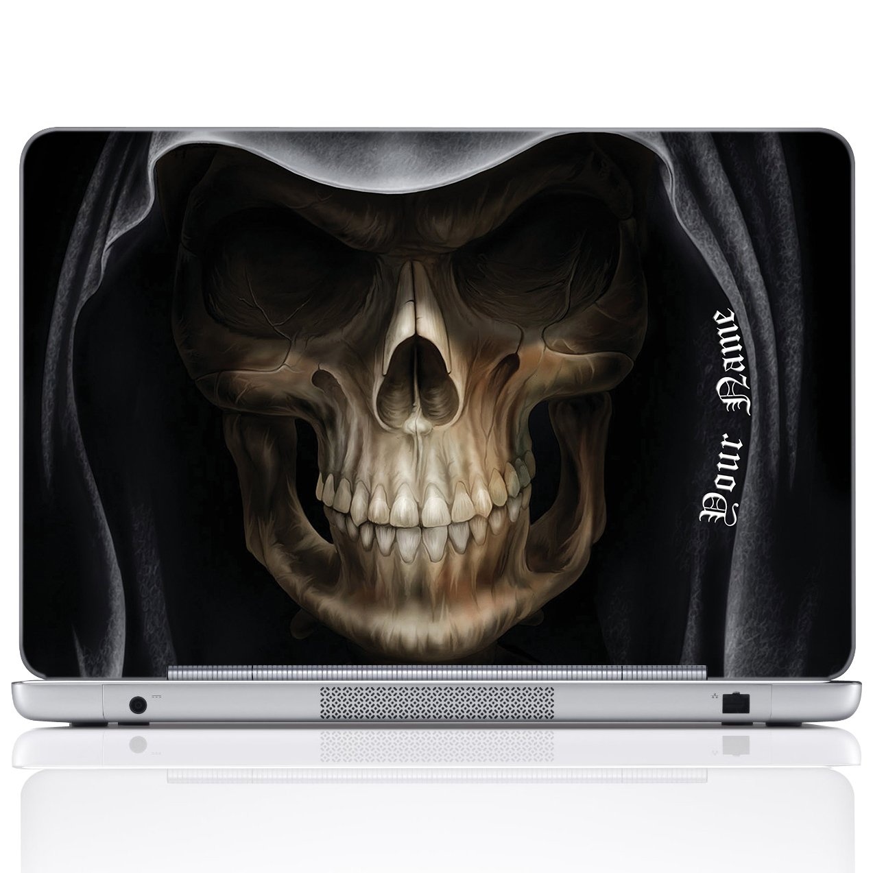 Custom Design Personalized Laptop Skin Sticker Cover Art Decal, Customize with Your Name or Text (17 Inch, Dark Skull)
