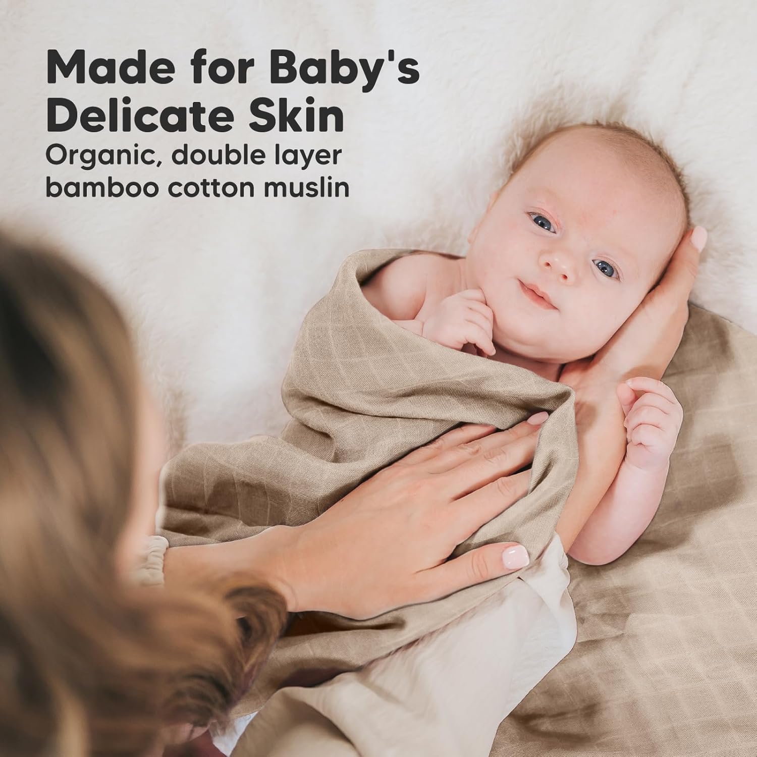 KeaBabies 4-Pack Muslin Swaddle Blankets for Baby Boys, Girls and Organic Crib Sheets for Boys, Girls - Organic Baby Blankets for Girl, Boy, 2-Pack Jersey Fitted Crib Sheet