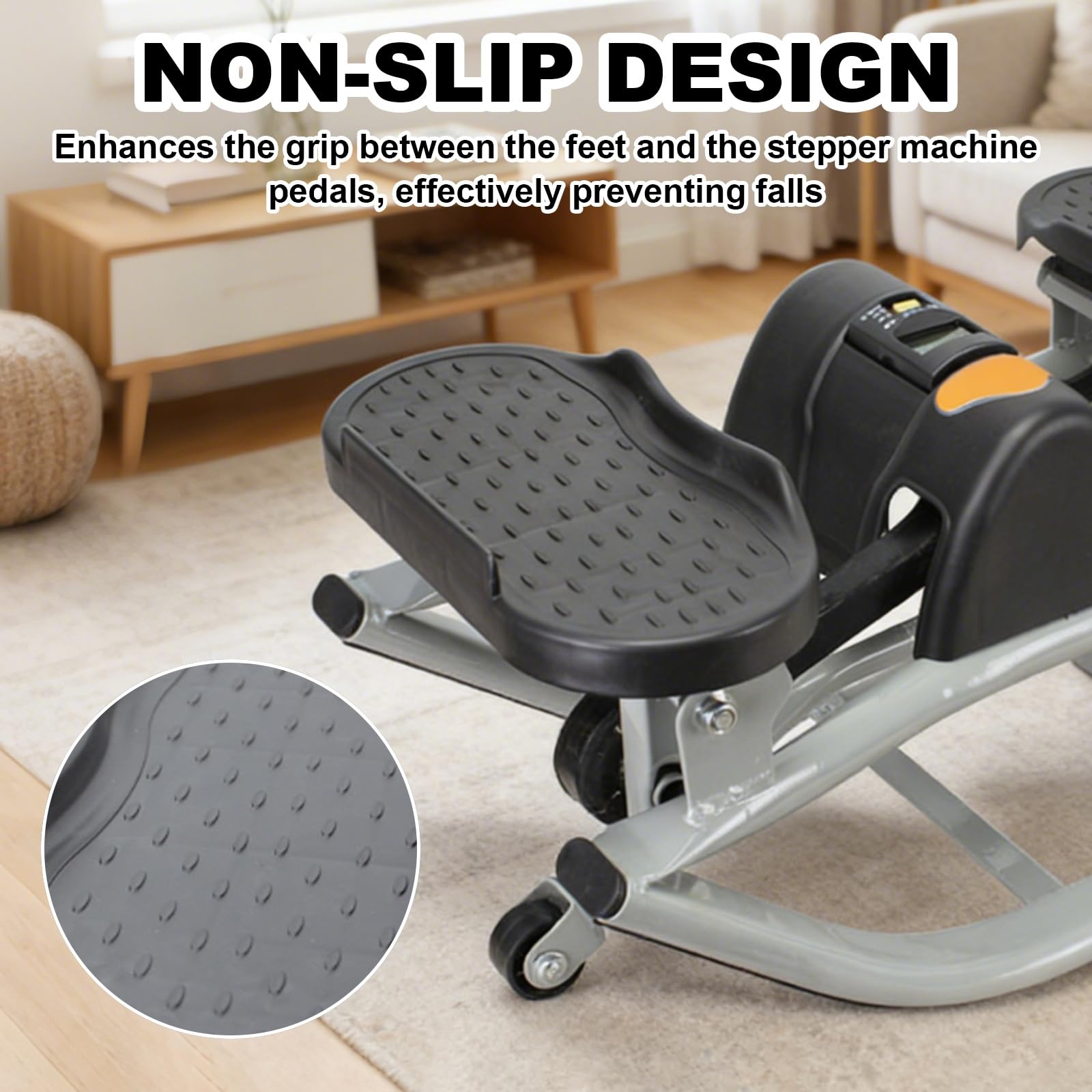 Stepper Oscillante - Stepper Con Movimento Laterale E Display Digitale, Fasce Elastiche per La Resistenza, Compatto E Silenzioso, Ideale per L'allenamento a Casa