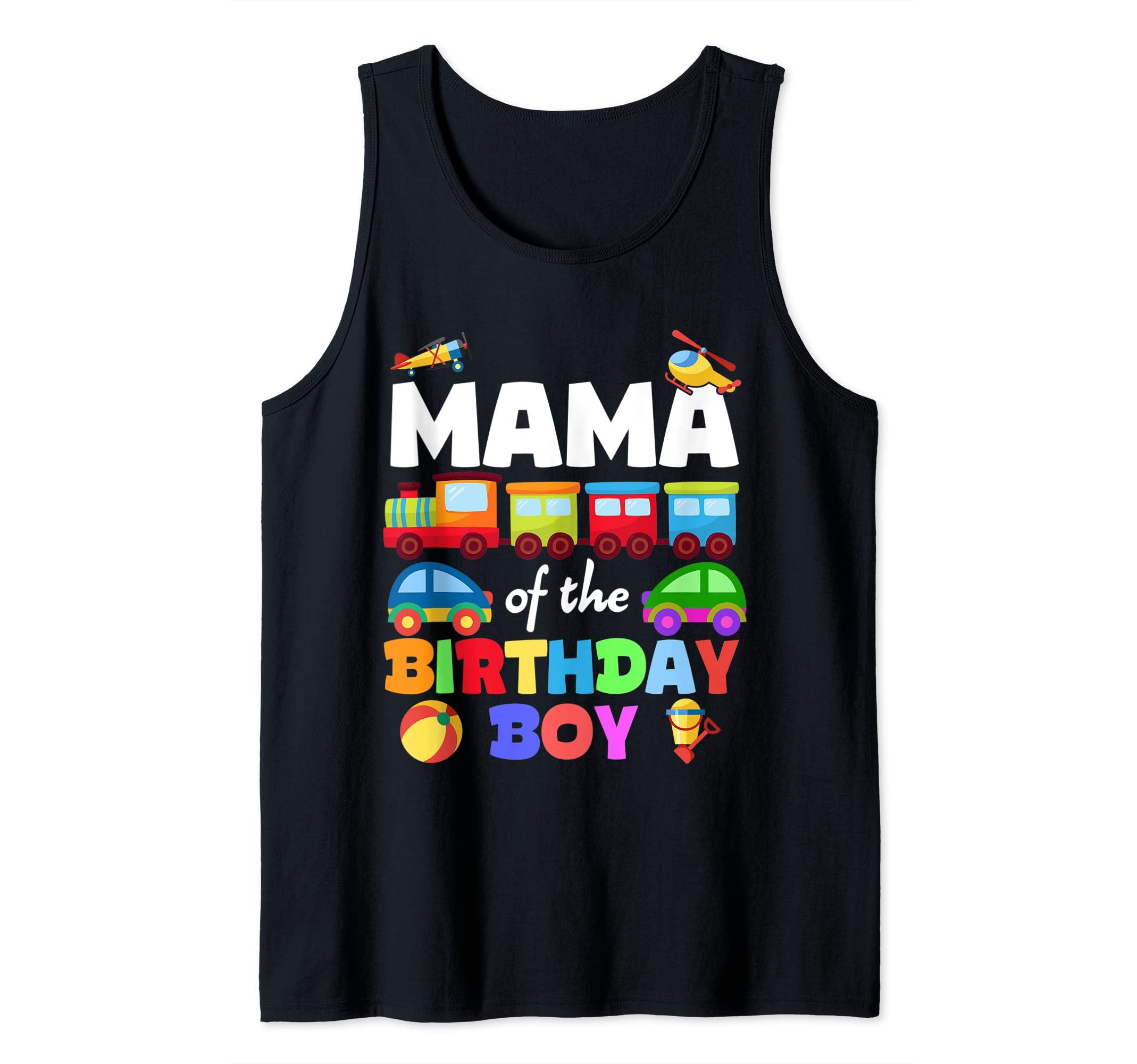 Trains Vehicles Birthday Family Bday Party AIUSMama Of Birthday Boy Trains Matching Family Bday Party Tank Top
