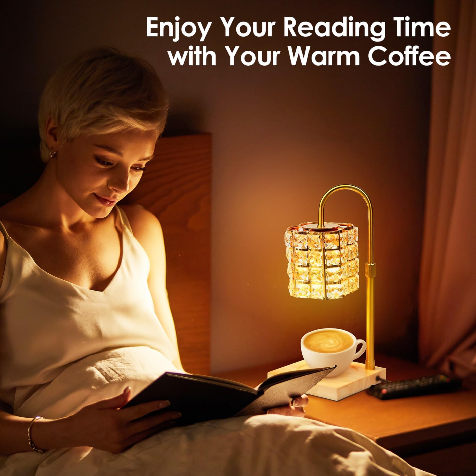 Cuteefun Lampada Scaldacandela con Timer, Diffusore Candle Elettrico con 2 Lampadine, Dimmerabile e Regolabile in Altezza, Candle Bruciatore per Candele Aromatiche, Decorazioni per la Casa