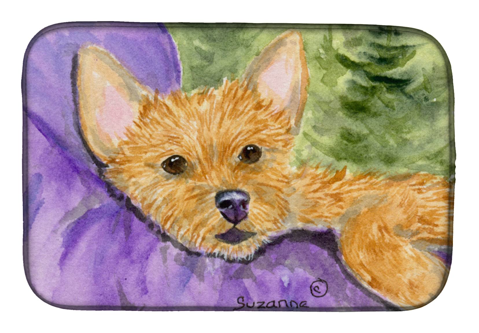 Tapis égouttoir vaisselle pour évier de cuisine avec motif Norwich Terrier