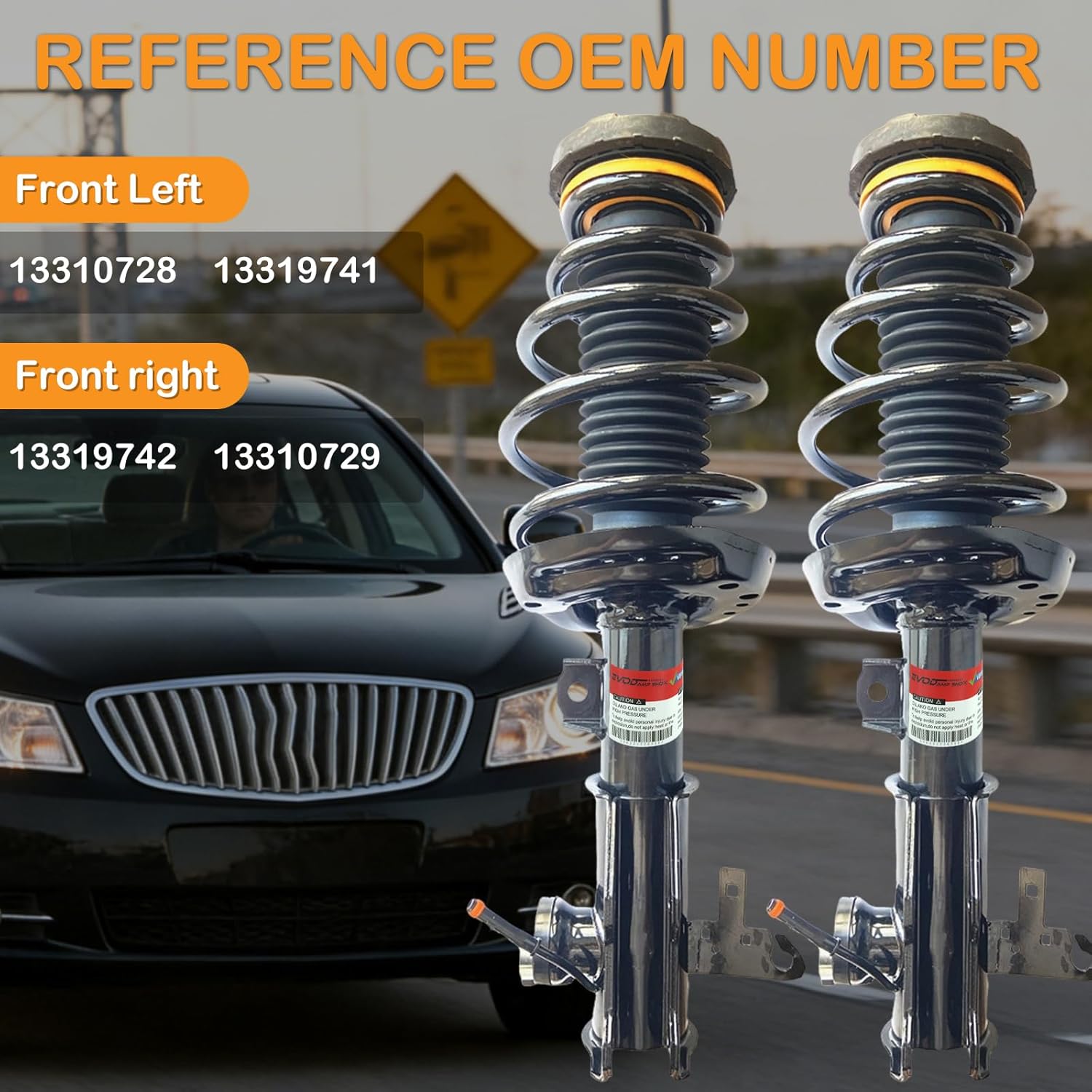 Front Struts Shock Absorber Assembly w/Electronic for Buick LaCrosse CX CXL CXS 2010-2011, for Buick Regal 2011-2014 13319741 13310728 13319742 13310729 Left & Right