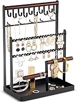 Vista 10 de ProCase - Soporte Organizador de Joyería con 6 Niveles, Organizador de Collares y Pendientes con 15 Ganchos, Torre de Exhibición y Almacenamiento