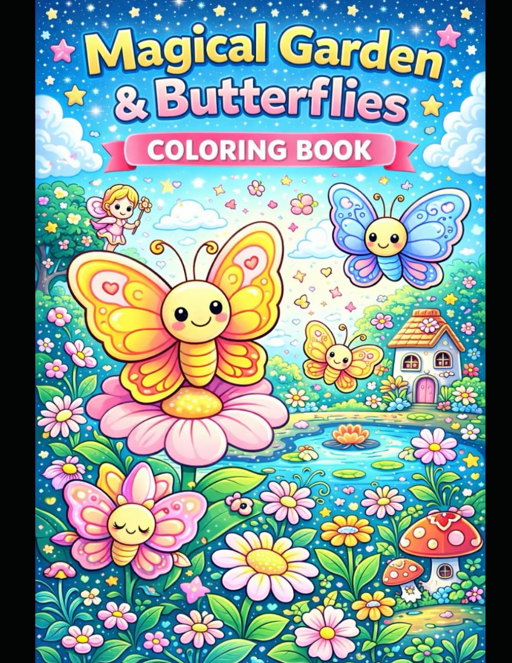 Magical Garden Butterflies Coloring Book for Kids Ages 3–8