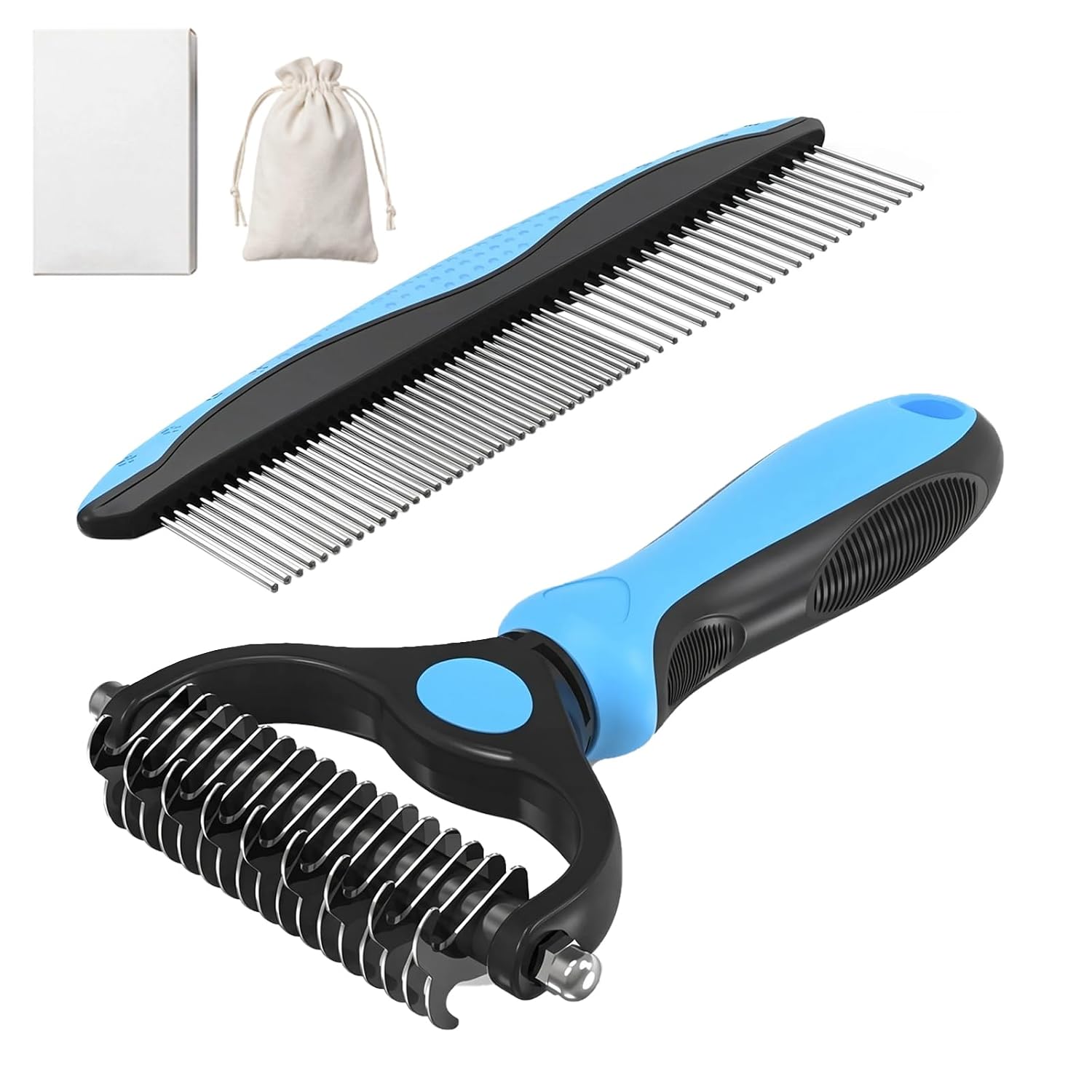 Dog Grooming Brush Set,Deshedding Brush Metal Comb for Dogs Cats