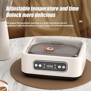 Probiotic Yogurt Maker with Adjustable Time & Temp Control, 1.7 Quart Automatic LCD Display Multi-Function Yoghurt Maker Machine with Constant Temperature Control, Perfect for Home Use (Regular)