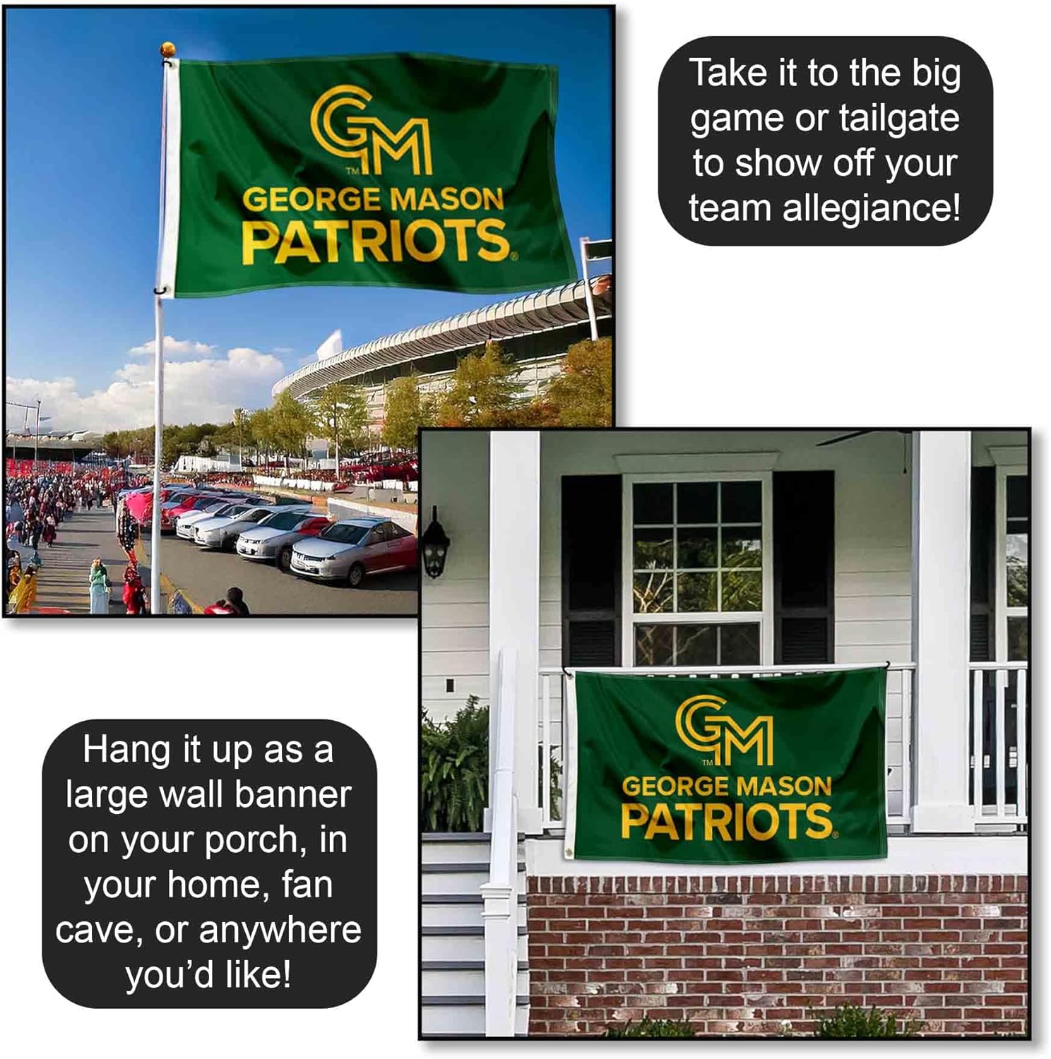 George Mason Patriots Wordmark Large Grommet Banner Flag - Image 4