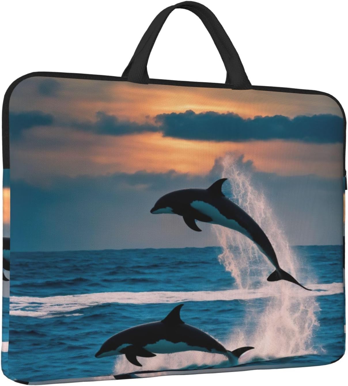 Funny Animal Dolphin Print 14in Laptop Case Sleeve Shockproof Portable Notebook Computer Cover Protector Bag image 2