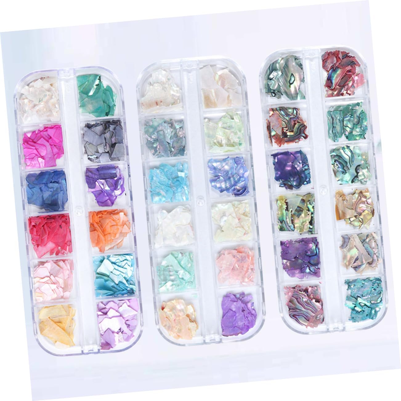 Mipcase Sets Glitter Nails Art Stickers DIY Nail Gems Grids Art Decoration Manicure Accessories for Women Girls Boxes