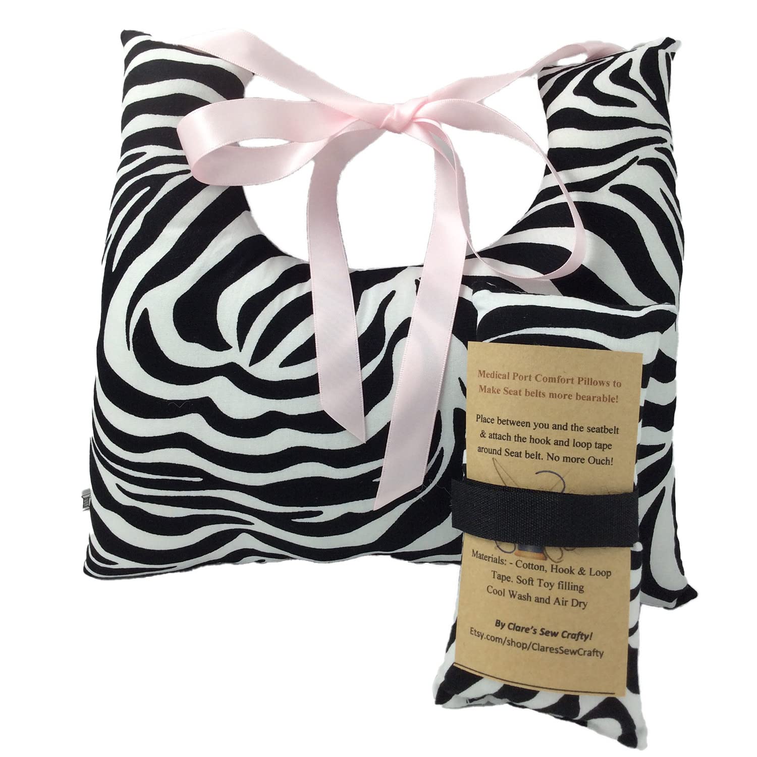 10"x9" Underarm Single Mastectomy Lumpectomy Augmentation Gift Set with Seatbelt Pillow, Breast Cushion Pillow SLNB Top Surgery (ZEBRA) โ image 1