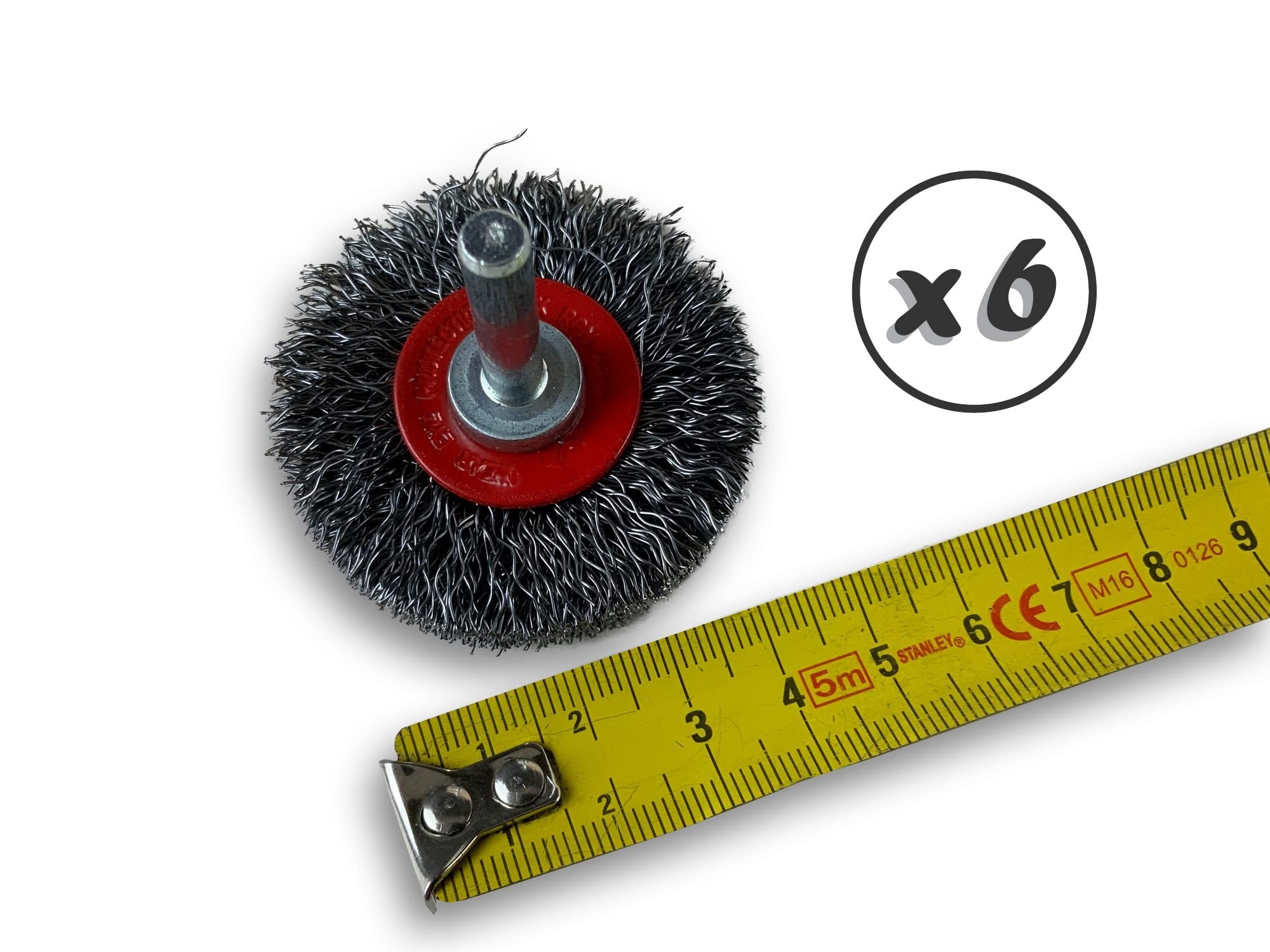 Kibros Lot 6 brosses rot. circ. acier dur Ø 50 mm 12 mm tige